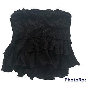 black // lace // tube top // cropped // #freepeople